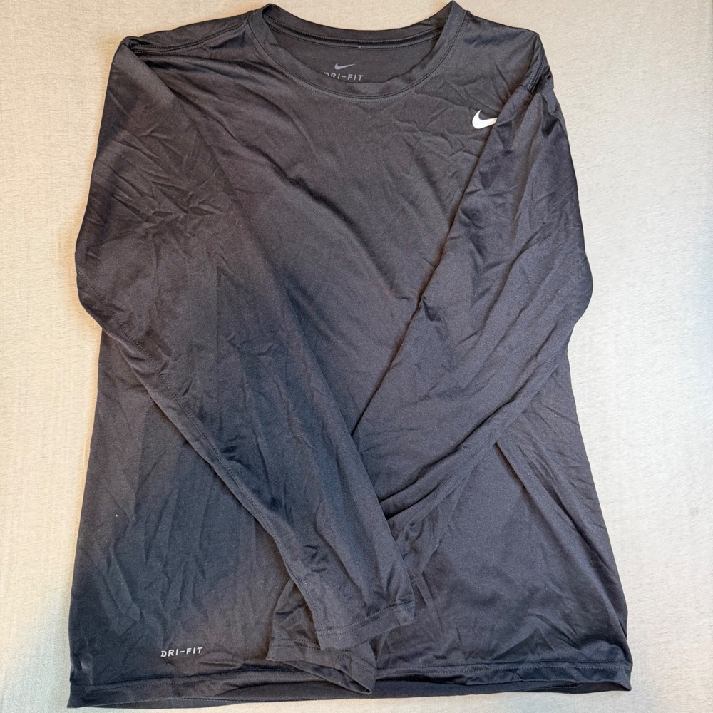 Nike Dri-FIT Mens Long Sleeve Training Shirt Black Large 472969-615506